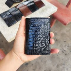 Ví cá sấu dáng đứng MINI. 2 mặt da bụng mềm và bền. Size 10.5*8.5 cm