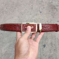 Thắt Lưng Da Cá Sấu. Gù Cá Sấu Đẹp Sang Chảnh TS119V (mặt vàng)