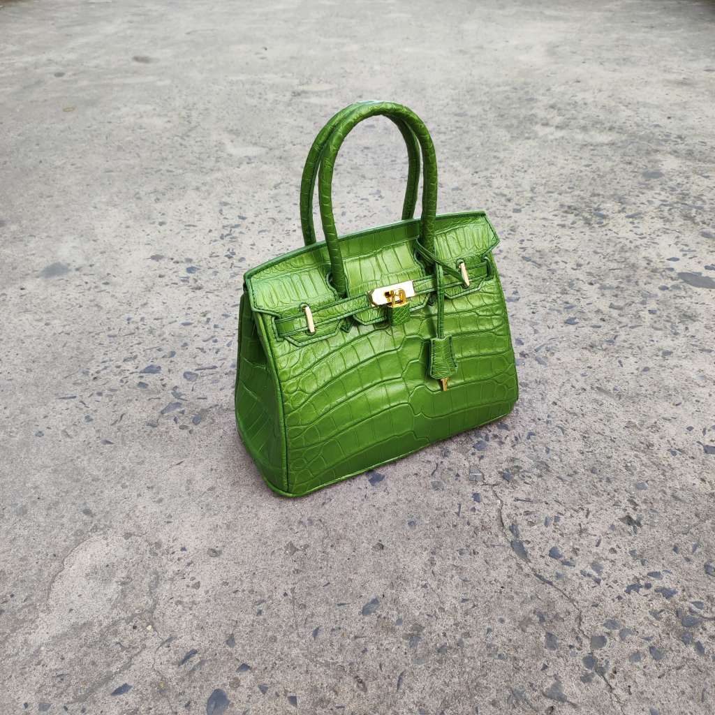 [MÀU ĐẶC BIỆT] Túi xách nữ Da cá sấu màu xanh nhũ hàng hiếm!