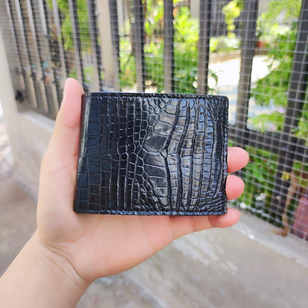 Ví MINI 2 mặt da cá sấu trơn. Size 10.5*8.5 cm gọn nhẹ