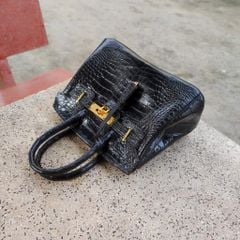 Túi da cá sấu hàng may thủ công. Size 25 vừa vặn!