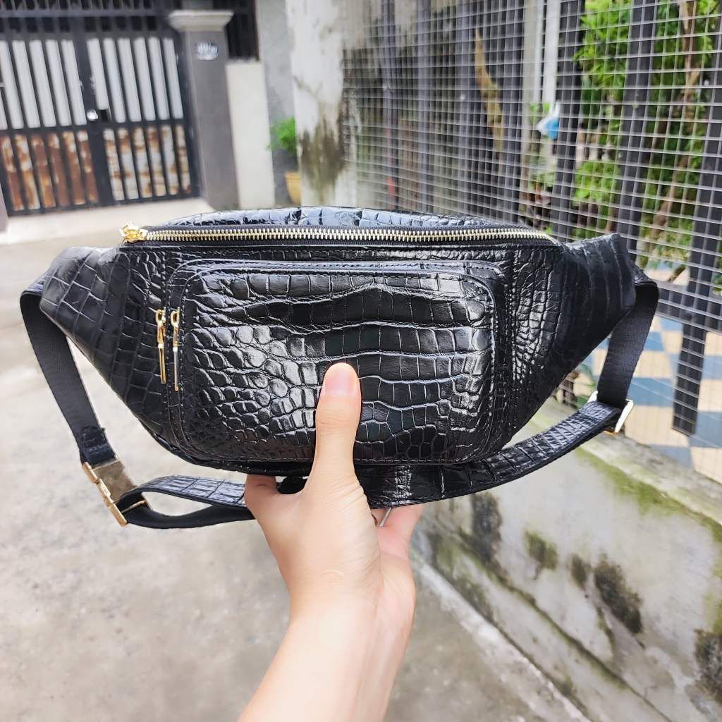 Túi đeo da cá sấu. Phiên bản nhiều ngăn tiện lợi!