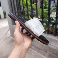 Dép ngang da bụng cá sấu BẠCH TẠNG lớn siêu bền!