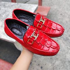 Giày cá sấu vây đuôi màu ĐỎ TƯƠI đẹp nổi bật!