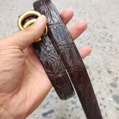 Dây liền. Thắt lưng nữ Da cá sấu siêu bền. [MẶT KHÓA THƯƠNG HIỆU]