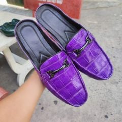 Giày sục nam Da bụng cá sấu màu TÍM thủy chung!