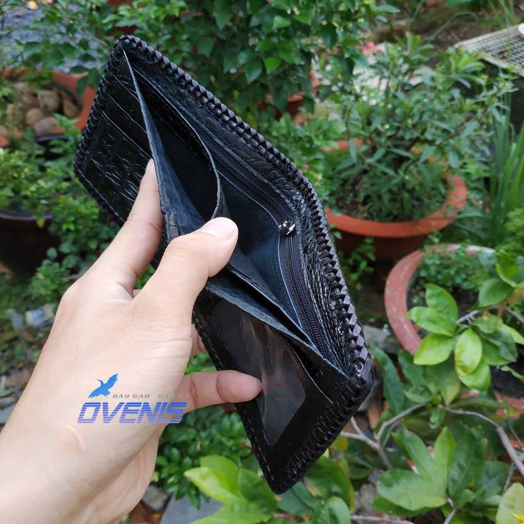 Ví Da Bụng Cá Sấu 2 Mặt Đan Viền Chất VS2V10D