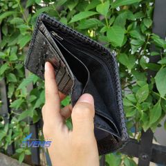 Ví Da Cá Sấu 2 Mặt Dáng Đứng Đan Viền VSD2V16D