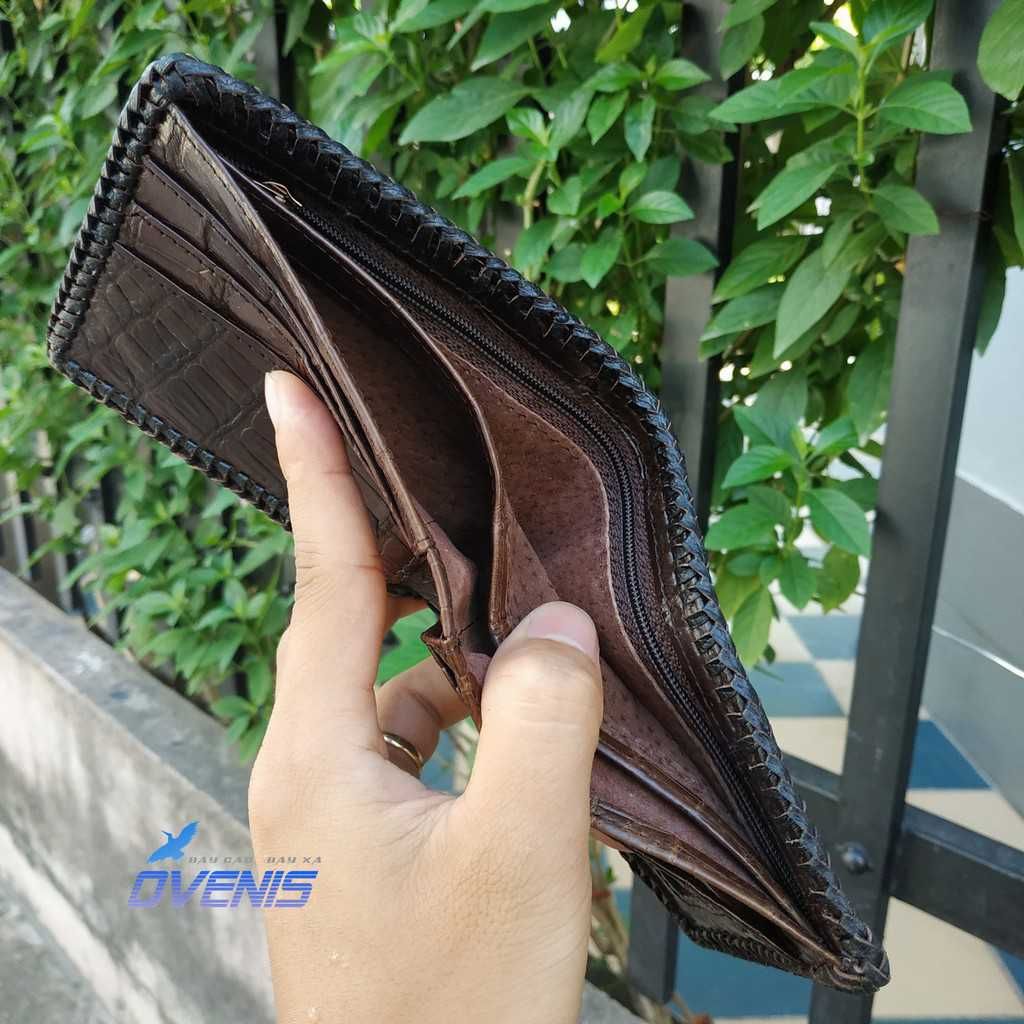 Ví Da Cá Sấu 2 Mặt Đan Viền Đỉnh Cao VS2V07N
