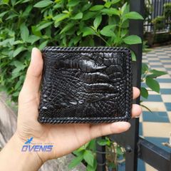 Bóp Nam Nguyên Bàn Tay Cá Sấu 2 Mặt Đan Viền VS2V03D