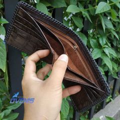 Ví Da Cá Sấu Vây Đuôi 2 Mặt Đan Viền VS2V06N