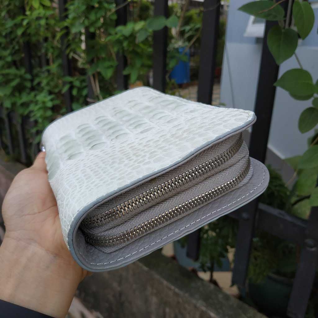 Ví dài cầm tay nam nữ [GAI LƯNG CÁ SẤU BẠCH TẠNG] Loại 2 khóa cao cấp!