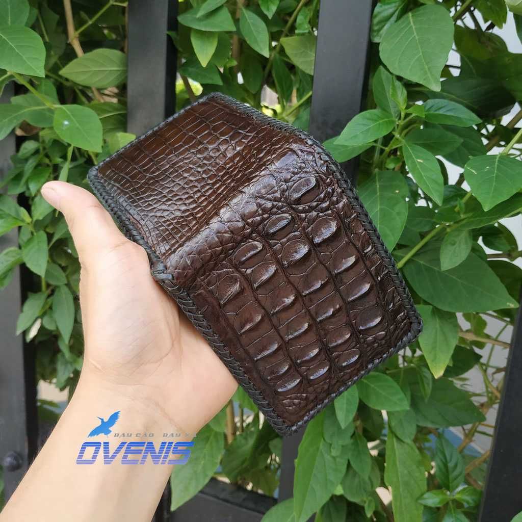 Ví Bóp Da Cá Sấu 2 Mặt Đan Viền Cao Cấp VS2V11TH