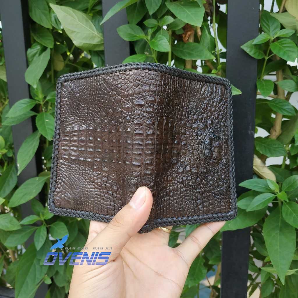 Bóp Cá Sấu 2 Mặt Dáng Đứng Đan Viền Đẳng Cấp VS2V15N