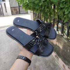 Dép nữ CHỮ H da cá sấu cao cấp!