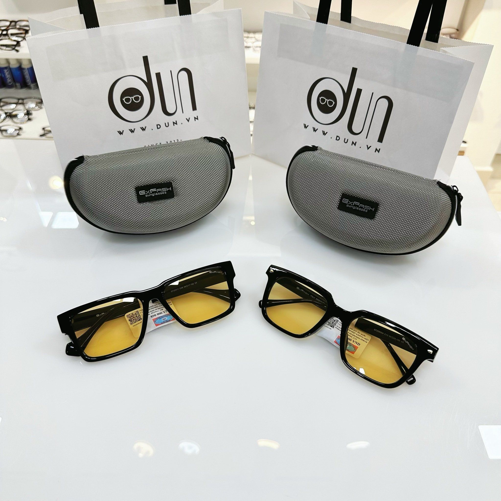  Kính mát màu vàng Exfash chống tia UV400 
