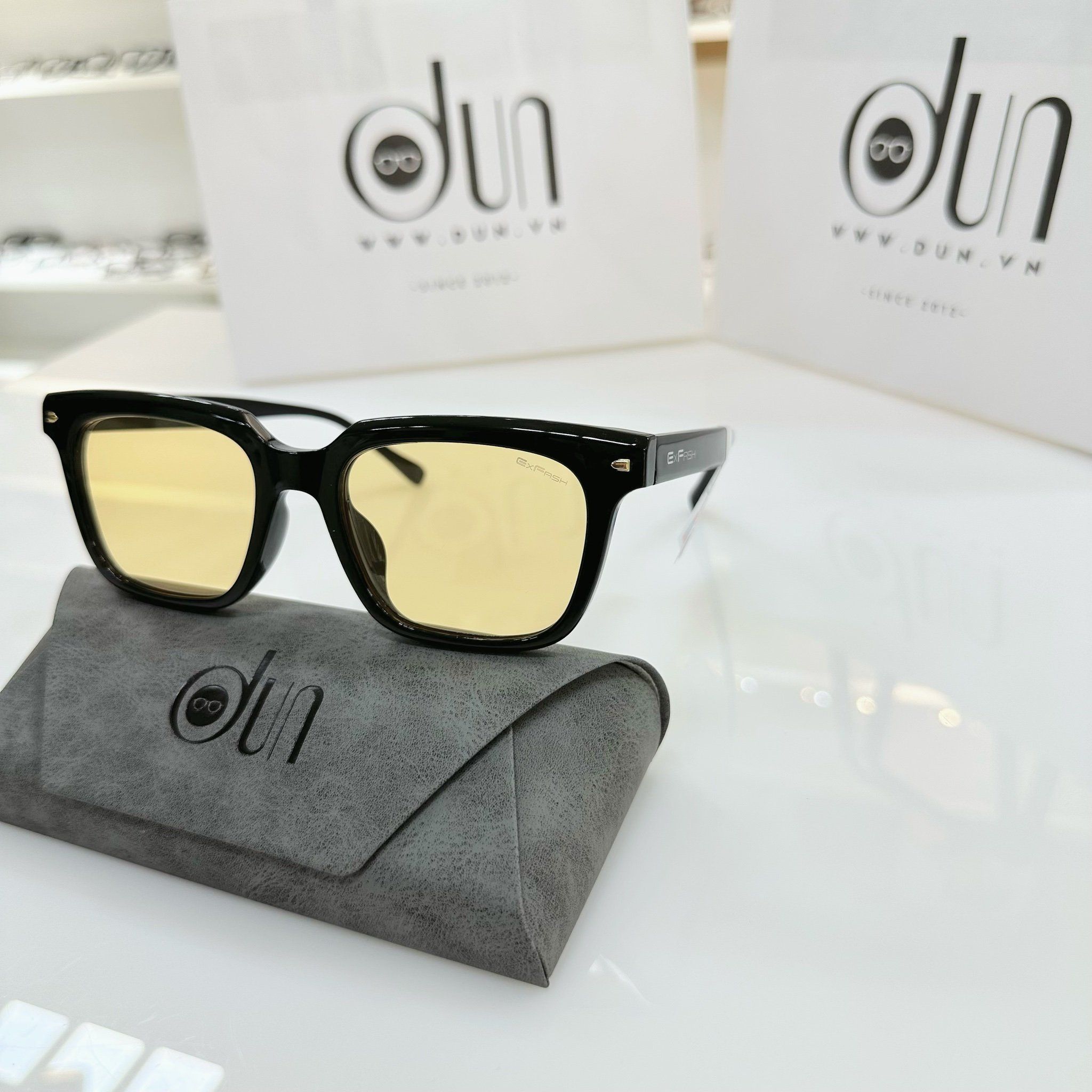  Kính mát màu vàng Exfash chống tia UV400 