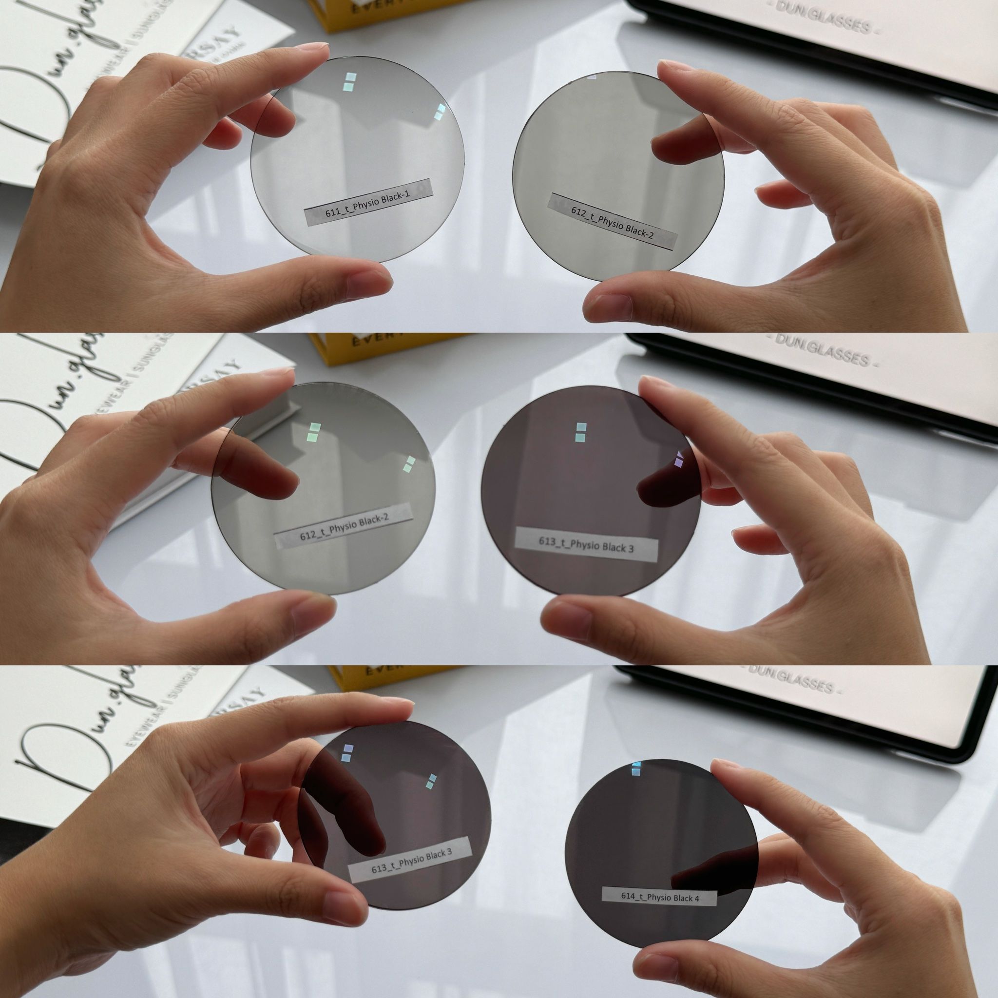  Tròng Pháp Suntints - Essilor (bảng màu tròng kính) 