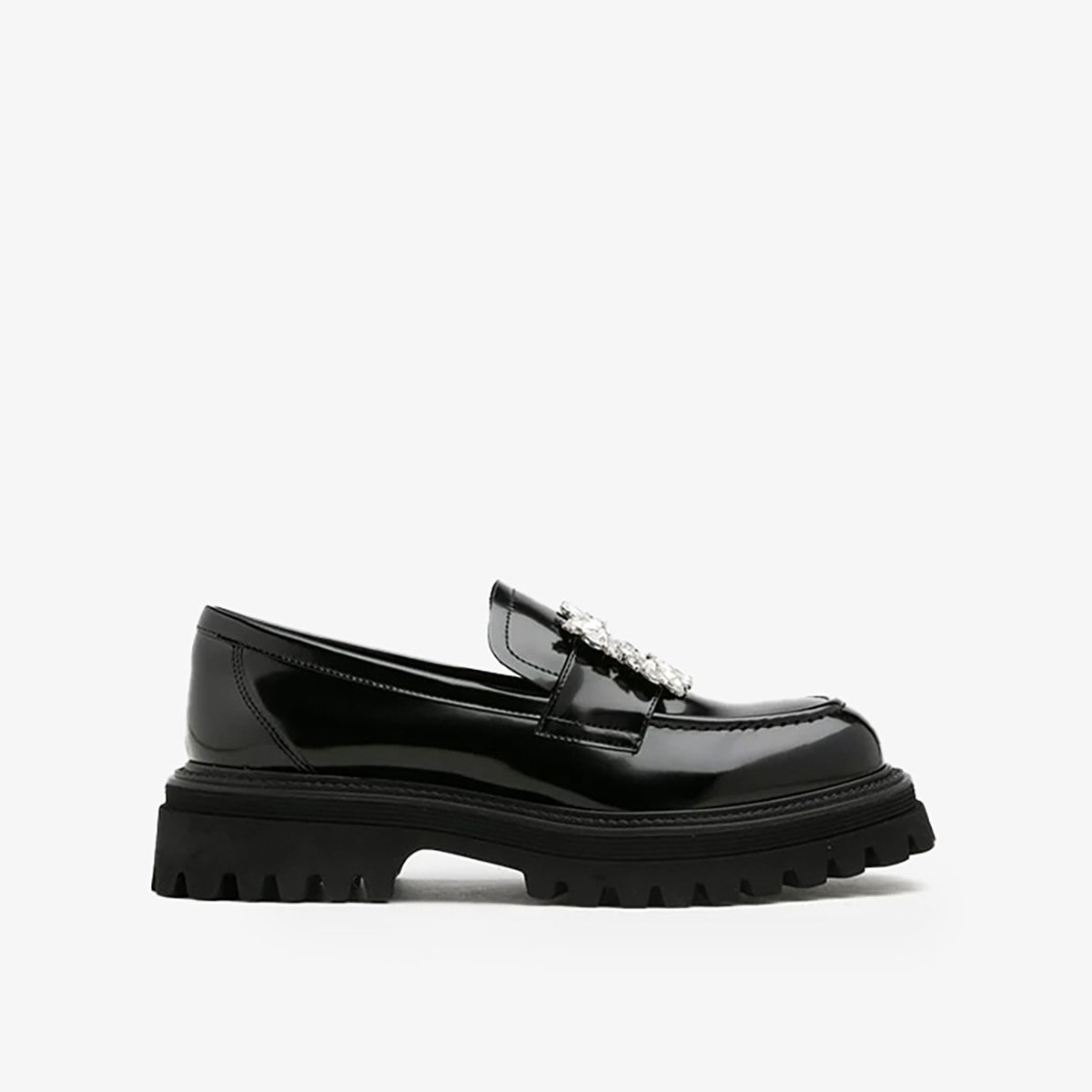  Giày Lười Nữ Pazzion Stefanie Diamante Embellished Buckle Platform Loafers 