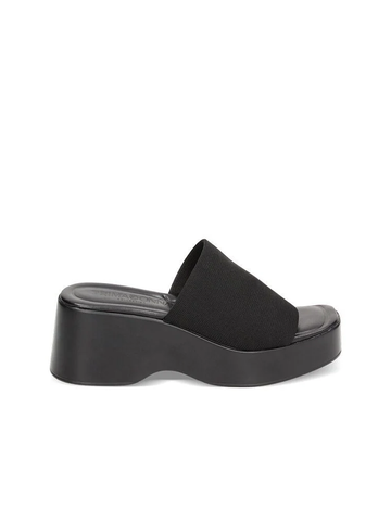 Primadonna Collection Black Fabric Wedges.