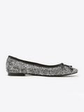  Pazzion Crystal Embellished Glitter Square Toe Ballet Flats 