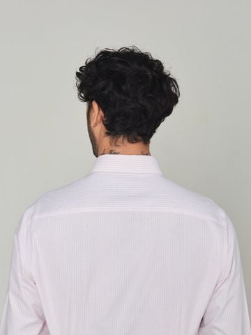 Benjamin Barker Matsumura Pink Candy Stripe Oxford