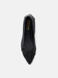  Giày búp bê gấp gọn da Pazzion Georgie Pleated Ribbon Flats 