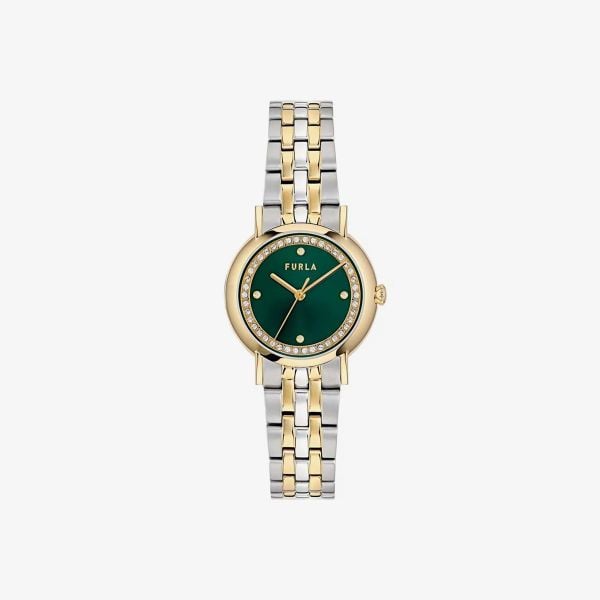  Đồng Hồ Nữ FURLA Easy Shape Round Case Watch 32 Mm - Metallo+Strass 