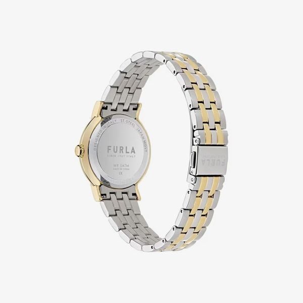 Đồng Hồ Nữ FURLA Easy Shape Round Case Watch 32 Mm - Metallo+Strass 