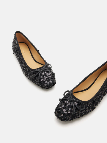 Pazzion Gianna Sequinned Bow Flats