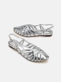 Giày Búp Bê Nữ Pazzion Rebekah Strappy Metallic Slingback Flats 