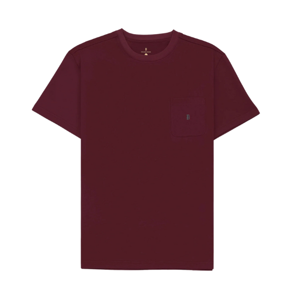  Burgundy Crew Pocket Tee Benjamin Barker. 