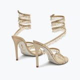  Giày Cao Gót Nữ Rene Caovilla Chandelier Ivory Sandal 105 