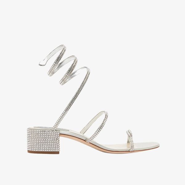  Giày Cao Gót Nữ Rene Caovilla Flat Satin Sandals Cleo 