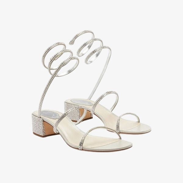  Giày Cao Gót Nữ Rene Caovilla Flat Satin Sandals Cleo 