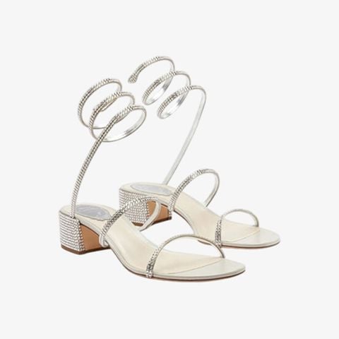Giày Cao Gót Nữ Rene Caovilla Flat Satin Sandals Cleo