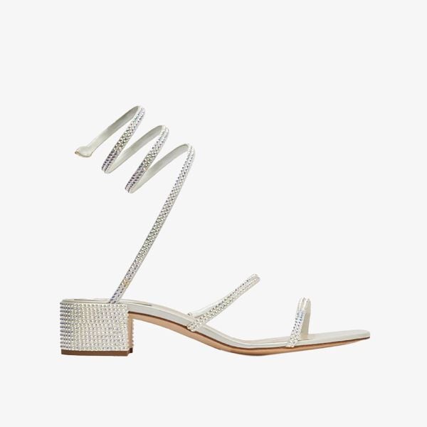  Giày Cao Gót Nữ Rene Caovilla Flat Satin Sandals Cleo 