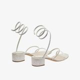  Giày Cao Gót Nữ Rene Caovilla Flat Satin Sandals Cleo 