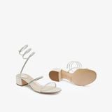  Giày Cao Gót Nữ Rene Caovilla Flat Satin Sandals Cleo 