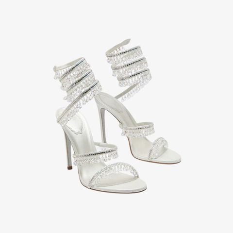 Giày Cao Gót Nữ Rene Caovilla Chandelier Ivory Sandal 105