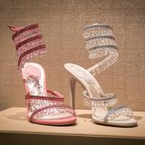  Giày Cao Gót Nữ Rene Caovilla Chandelier Ivory Sandal 105 