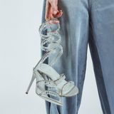  Giày Cao Gót Nữ Rene Caovilla Chandelier Ivory Sandal 105 