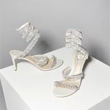  Giày Cao Gót Nữ Rene Caovilla Chandelier Ivory Sandal 105 