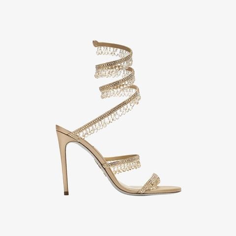 Giày Cao Gót Nữ Rene Caovilla Chandelier Ivory Sandal 105