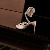  Giày Cao Gót Nữ Rene Caovilla Chandelier Ivory Sandal 105 