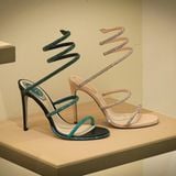  Giày Cao Gót Nữ Rene Caovilla Cleo Gold Sandal 105 