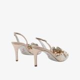  Giày Cao Gót Nữ Rene Caovilla Jewel Slingback In Lace Veneziana 75 