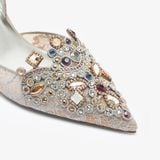  Giày Cao Gót Nữ Rene Caovilla Jewel Slingback In Lace Veneziana 75 