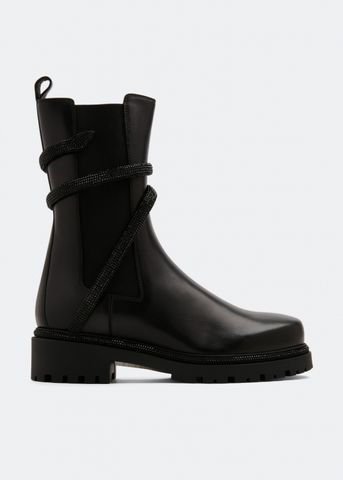 Cleo Crystal Black Bootie 25 René Caovilla