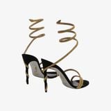  Giày Cao Gót Nữ Rene Caovilla Margot Snake Black Jewel Sandals 105 